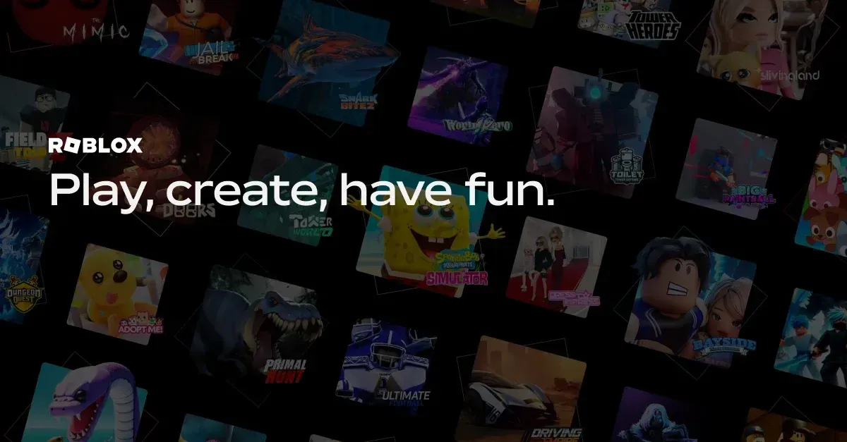 Официальный баннер Roblox с популярными играми платформы